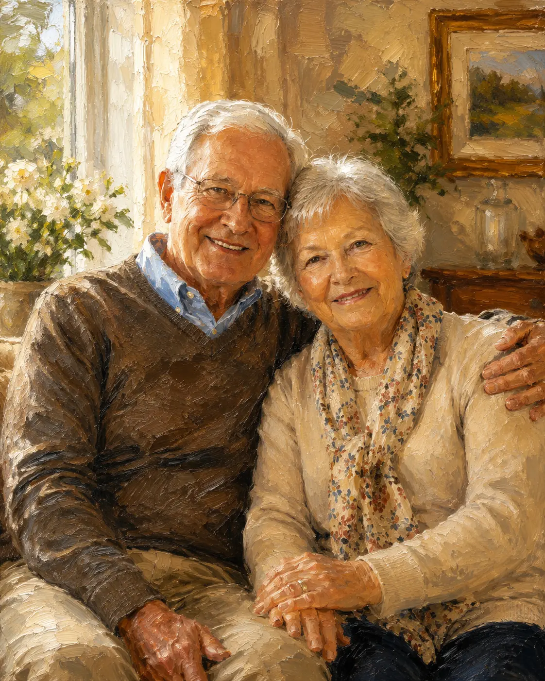 Grandparents Oil Painting